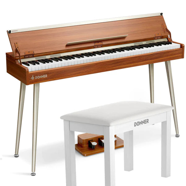 Donner DDP-80 PLUS 88 Key Weighted Wooden Upright Digital Piano with Semi-open Cover