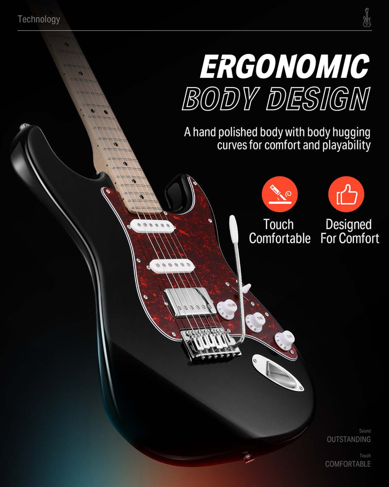 Donner DST-152 39-inch ST Electric Guitar Kit HSS w/Coil Split Pickup Including AMP