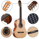 Donner DCG-1 39 Inch Classical Right Handed Guitar Spruce Mahogany Body Full Size Beginner Acoustic Classical Guitar Package