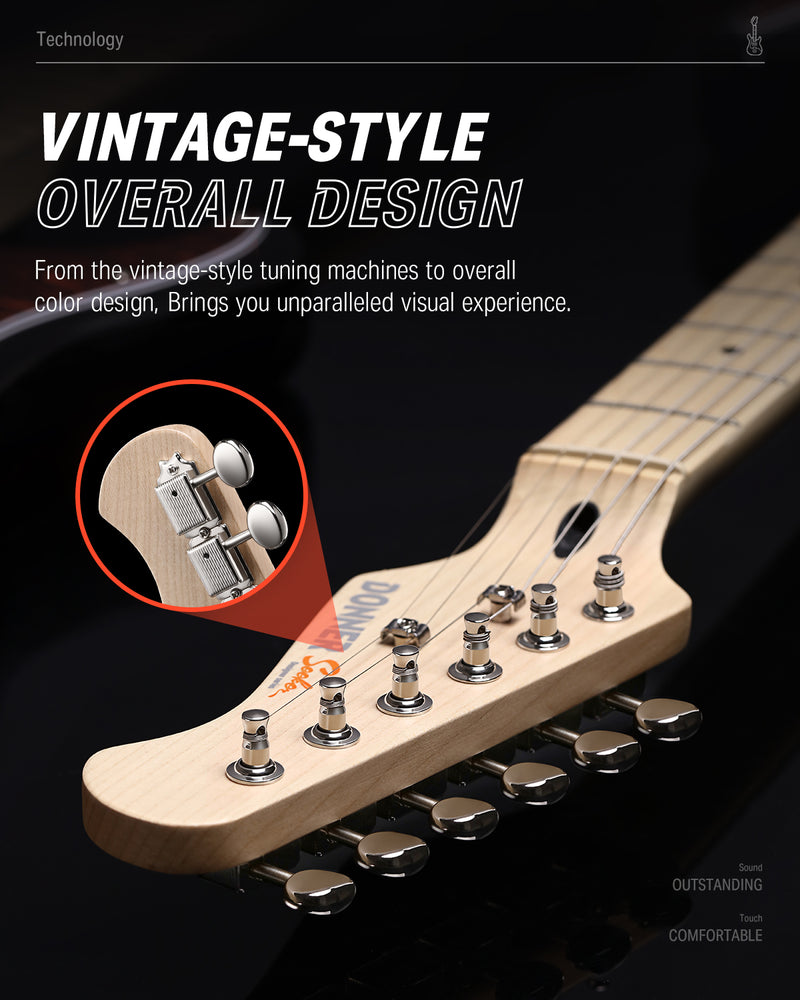 Donner DST-152 Full-Size ST Electric Guitar Kit with Amplifier 39-inch Coil Split HSS Pickup Beginner Set