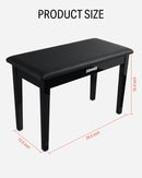 Donner Two-Seater Piano Bench with Storage Black