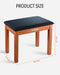 Donner Piano Bench Solid Wood with Storage Wood Color